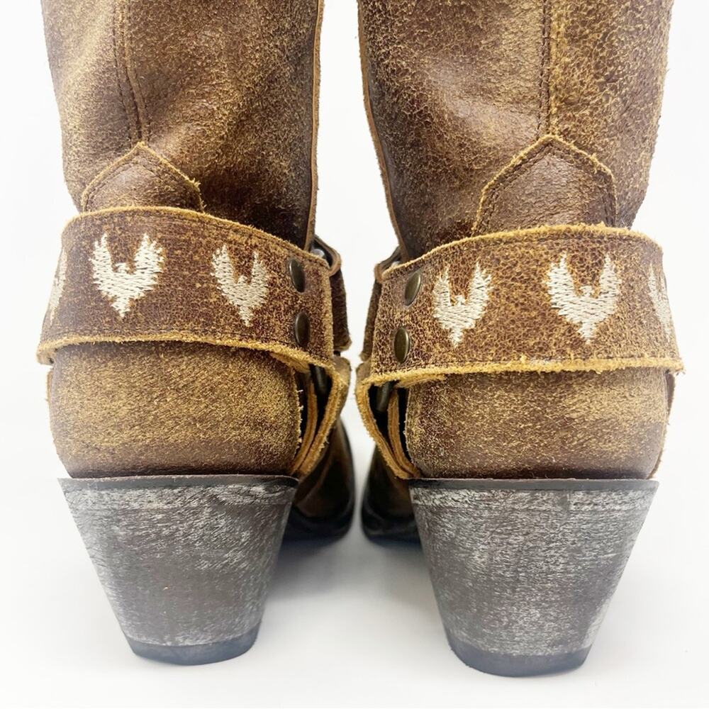 Old Gringo Rosa Pajaros Brown Suede Eagle Boots - Picture 9 of 13
